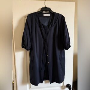 T Tahari Black Shot-Sleeve Jacket